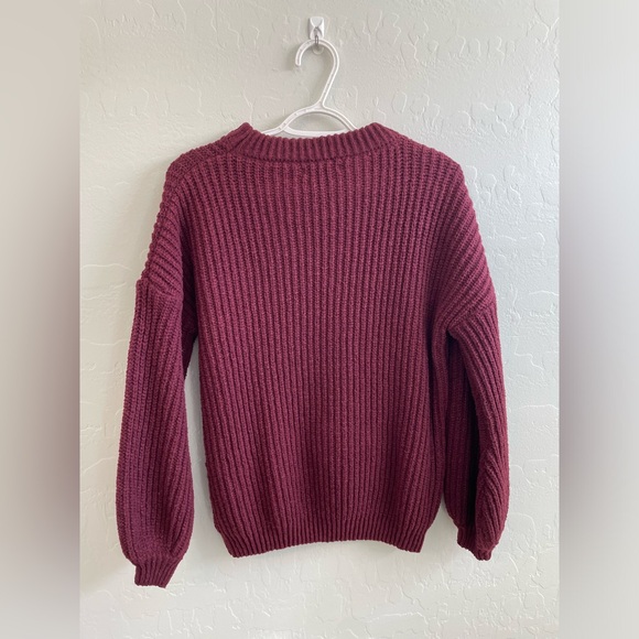 Wine knitted oversized sweater - Picture 3 of 4